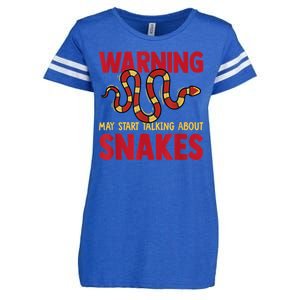 Warning May Start Talking About Snakes Reptile Serpent Enza Ladies Jersey Football T-Shirt