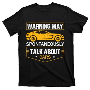 Warning May Spontaneously Start Talking About Cars Salesman T-Shirt