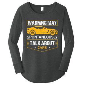 Warning May Spontaneously Start Talking About Cars Salesman Women's Perfect Tri Tunic Long Sleeve Shirt