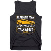 Warning May Spontaneously Start Talking About Cars Salesman Tank Top