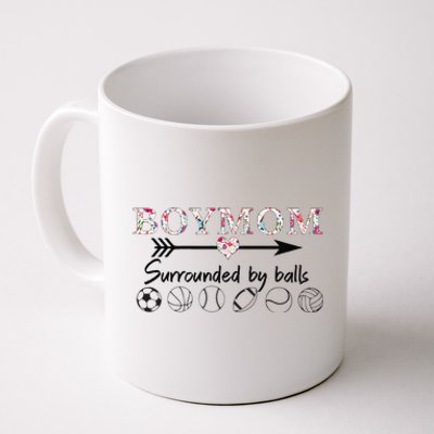 Womens Mom Surrounded By Balls Gift For Women Mother's Day Cute Coffee Mug