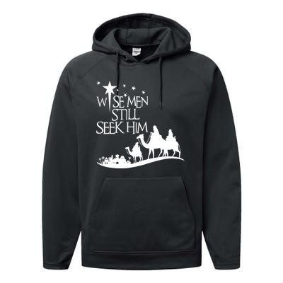 Wise Man Still Seek Him Christian Christmas Jesus Design Performance Fleece Hoodie