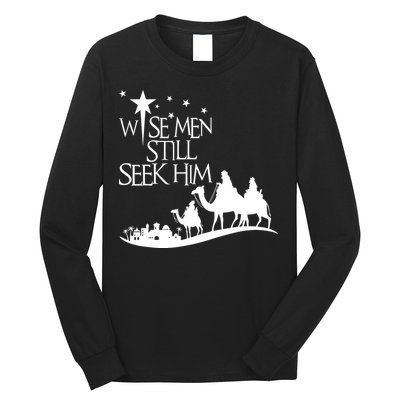 Wise Man Still Seek Him Christian Christmas Jesus Design Long Sleeve Shirt