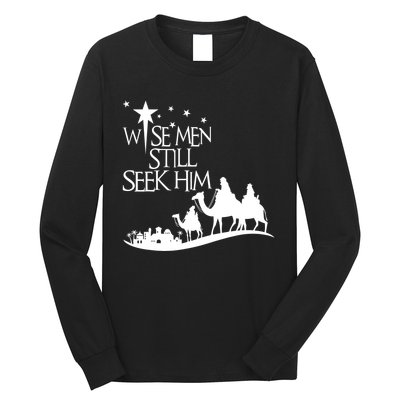 Wise Man Still Seek Him Christian Christmas Jesus Design Long Sleeve Shirt