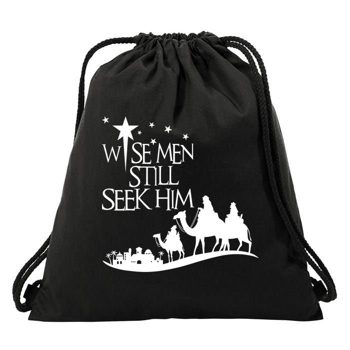 Wise Man Still Seek Him Christian Christmas Jesus Design Drawstring Bag