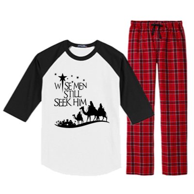 Wise Man Still Seek Him Christian Christmas Jesus Design Raglan Sleeve Pajama Set