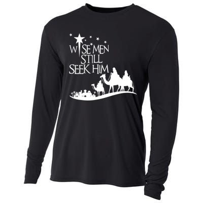 Wise Man Still Seek Him Christian Christmas Jesus Design Cooling Performance Long Sleeve Crew