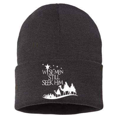 Wise Man Still Seek Him Christian Christmas Jesus Design Sustainable Knit Beanie