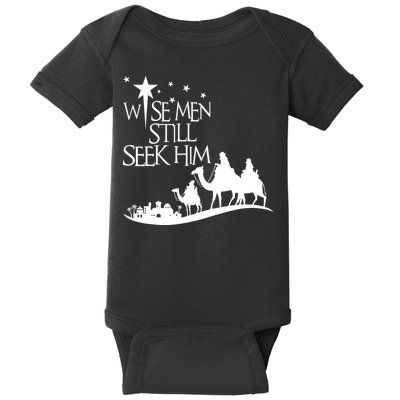 Wise Man Still Seek Him Christian Christmas Jesus Design Baby Bodysuit