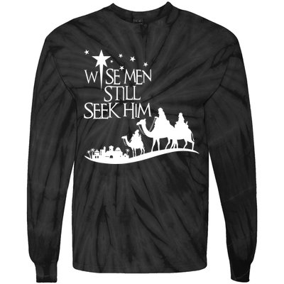 Wise Man Still Seek Him Christian Christmas Jesus Design Tie-Dye Long Sleeve Shirt