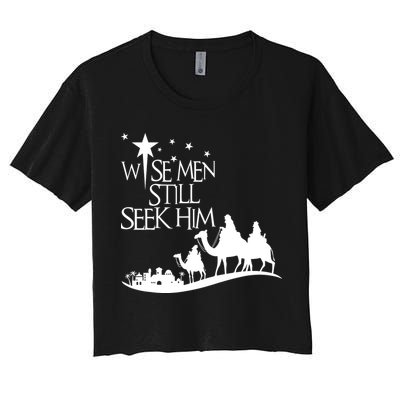 Wise Man Still Seek Him Christian Christmas Jesus Design Crop Top
