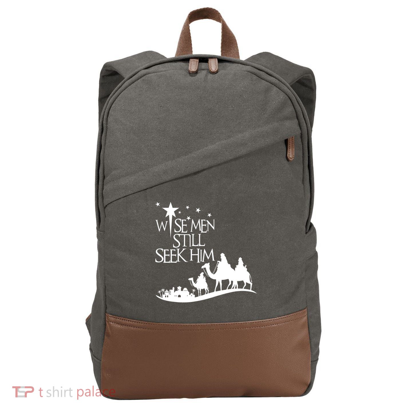 Wise Man Still Seek Him Christian Christmas Jesus Design Cotton Canvas Backpack