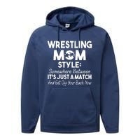 Wrestling Mom Style Funny Gift For Mom Performance Fleece Hoodie