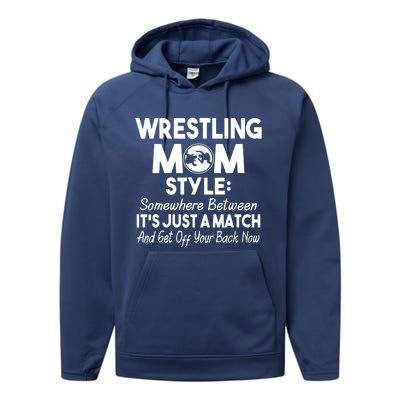 Wrestling Mom Style Funny Gift For Mom Performance Fleece Hoodie