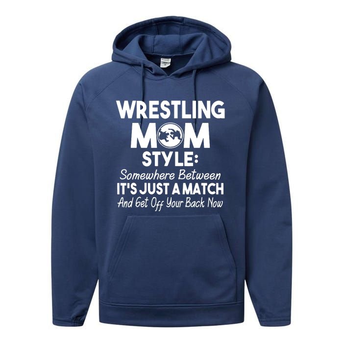 Wrestling Mom Style Funny Gift For Mom Performance Fleece Hoodie