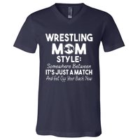 Wrestling Mom Style Funny Gift For Mom V-Neck T-Shirt