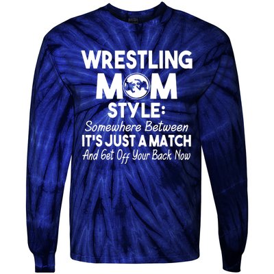 Wrestling Mom Style Funny Gift For Mom Tie-Dye Long Sleeve Shirt