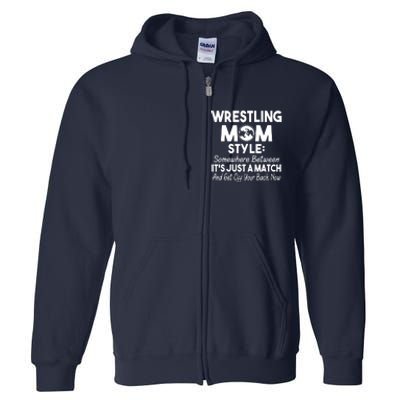 Wrestling Mom Style Funny Gift For Mom Full Zip Hoodie