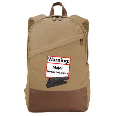 Warning Major Torque Imbalance Cotton Canvas Backpack