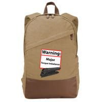 Warning Major Torque Imbalance Cotton Canvas Backpack