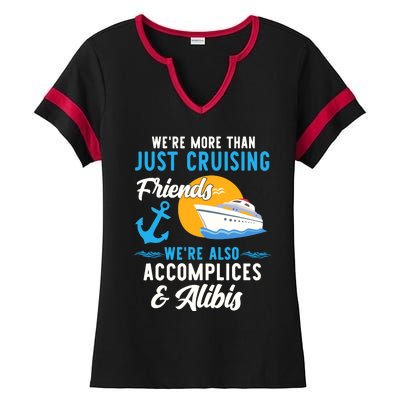 Were More Than Just Cruising Friends Funny Vacation Summer Ladies Halftime Notch Neck Tee