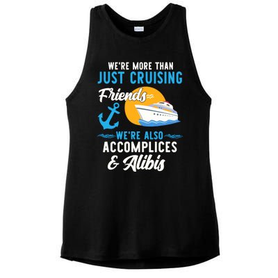 Were More Than Just Cruising Friends Funny Vacation Summer Ladies PosiCharge Tri-Blend Wicking Tank