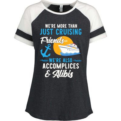 Were More Than Just Cruising Friends Funny Vacation Summer Enza Ladies Jersey Colorblock Tee