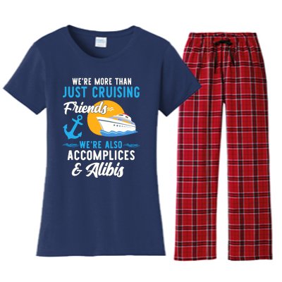 Were More Than Just Cruising Friends Funny Vacation Summer Women's Flannel Pajama Set