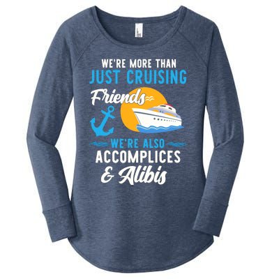 Were More Than Just Cruising Friends Funny Vacation Summer Women's Perfect Tri Tunic Long Sleeve Shirt