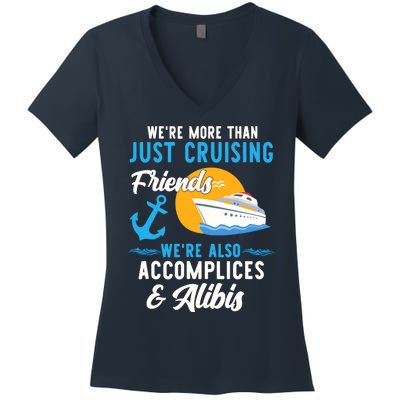 Were More Than Just Cruising Friends Funny Vacation Summer Women's V-Neck T-Shirt