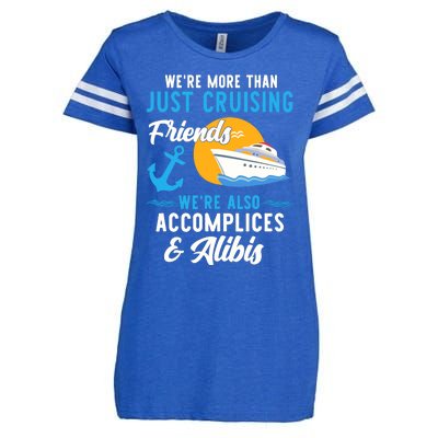 Were More Than Just Cruising Friends Funny Vacation Summer Enza Ladies Jersey Football T-Shirt