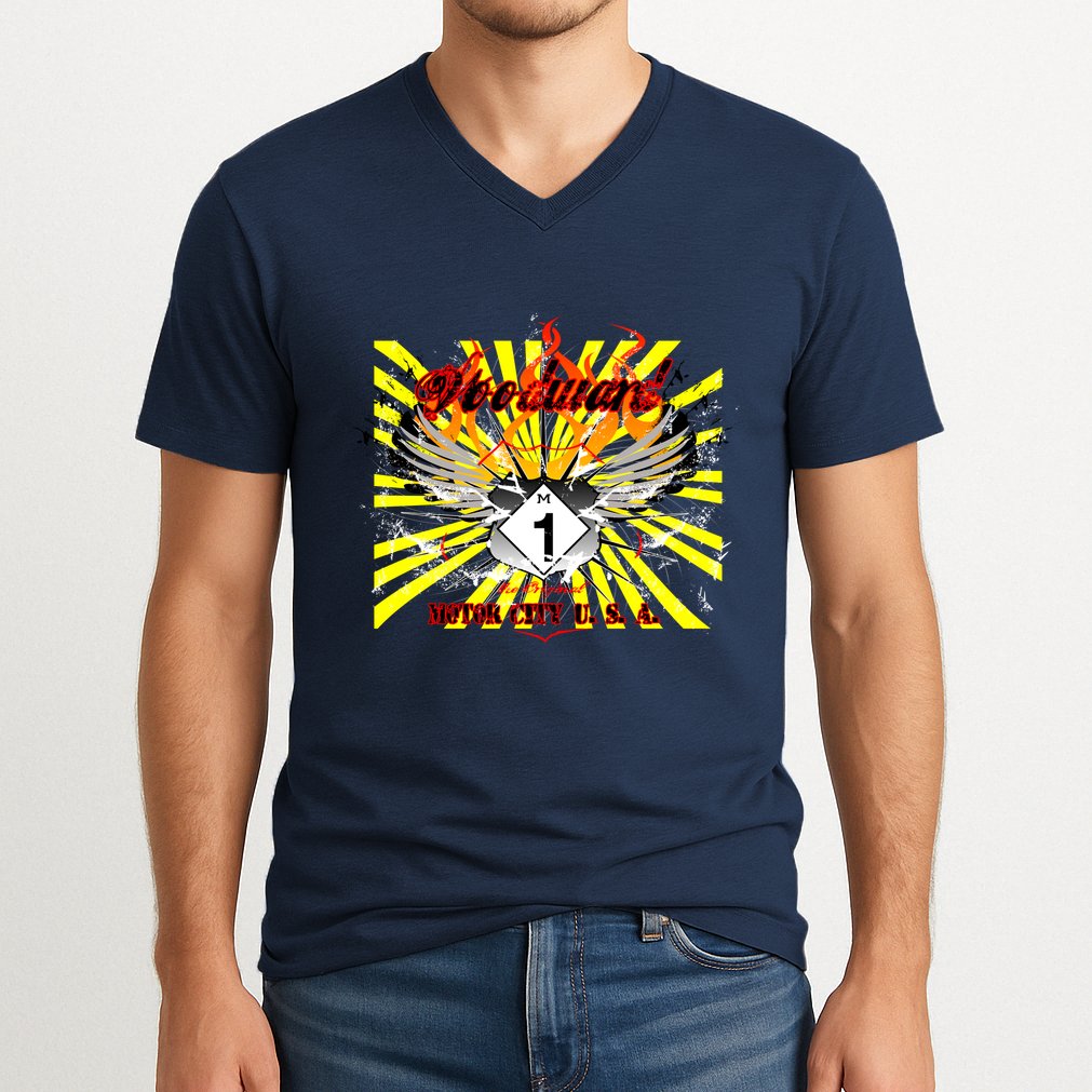 Woodward M1 The Original Motor City USA V-Neck T-Shirt