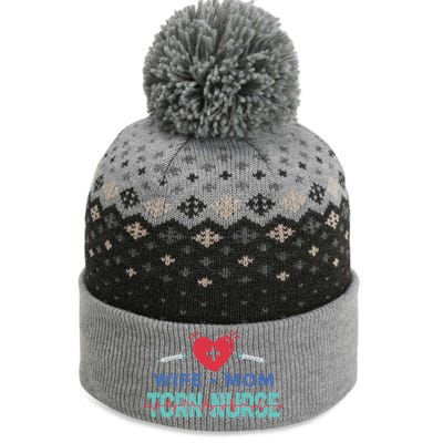 Wife Mom Tcrn Nurse Nursing Practitioner Mom Nurses Gift The Baniff Cuffed Pom Beanie