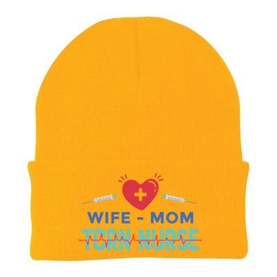 Wife Mom Tcrn Nurse Nursing Practitioner Mom Nurses Gift Knit Cap Winter Beanie