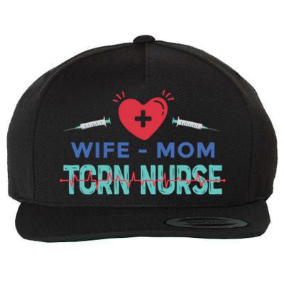 Wife Mom Tcrn Nurse Nursing Practitioner Mom Nurses Gift Wool Snapback Cap