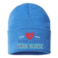 Wife Mom Tcrn Nurse Nursing Practitioner Mom Nurses Gift Sustainable Knit Beanie