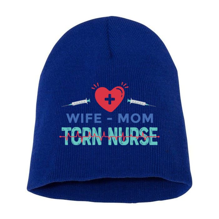 Wife Mom Tcrn Nurse Nursing Practitioner Mom Nurses Gift Short Acrylic Beanie