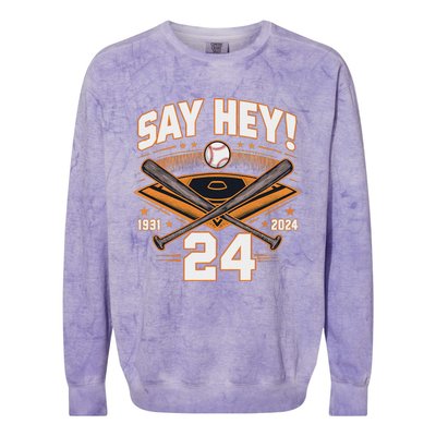 Willie Mays Tribute 19312024 Colorblast Crewneck Sweatshirt