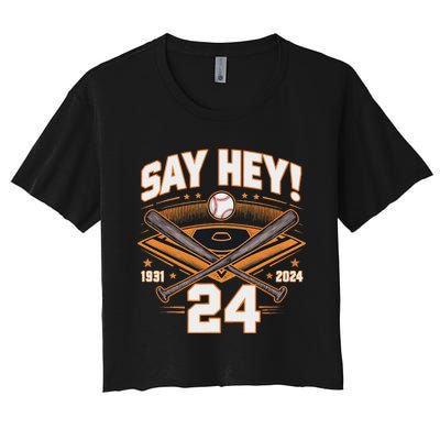 Willie Mays Tribute 19312024 Women's Crop Top Tee