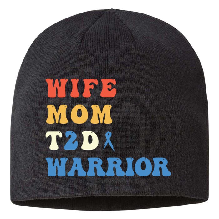 Wife Mom Type 2 Diabetes Warrior T2d Awareness Sustainable Beanie