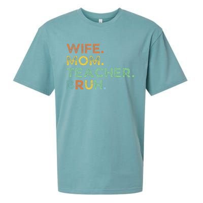 Wife Mom Teacher Bruh Sueded Cloud Jersey T-Shirt