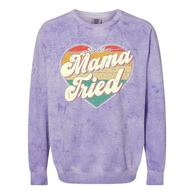 Wo Mama Tried Vintage Country Music Outlaw Retro Colorblast Crewneck Sweatshirt