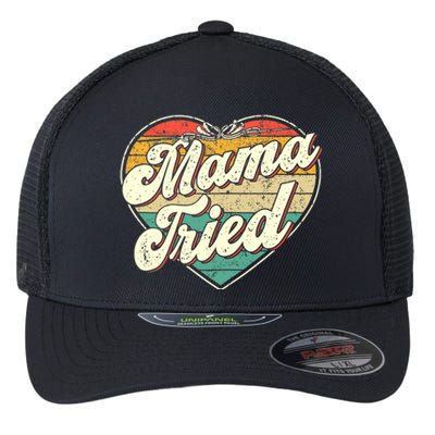 Wo Mama Tried Vintage Country Music Outlaw Retro Flexfit Unipanel Trucker Cap