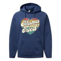 Wo Mama Tried Vintage Country Music Outlaw Retro Performance Fleece Hoodie