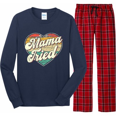 Wo Mama Tried Vintage Country Music Outlaw Retro Long Sleeve Pajama Set