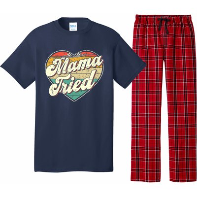 Wo Mama Tried Vintage Country Music Outlaw Retro Pajama Set