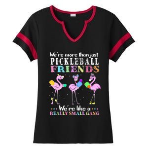 Were More Than Just Pickleball Friends Funny Flamingo Sport Ladies Halftime Notch Neck Tee