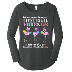 Were More Than Just Pickleball Friends Funny Flamingo Sport Women's Perfect Tri Tunic Long Sleeve Shirt