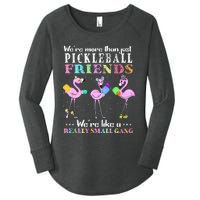 Were More Than Just Pickleball Friends Funny Flamingo Sport Women's Perfect Tri Tunic Long Sleeve Shirt