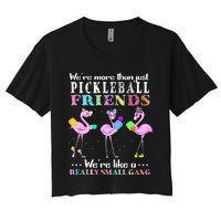 Were More Than Just Pickleball Friends Funny Flamingo Sport Women's Crop Top Tee